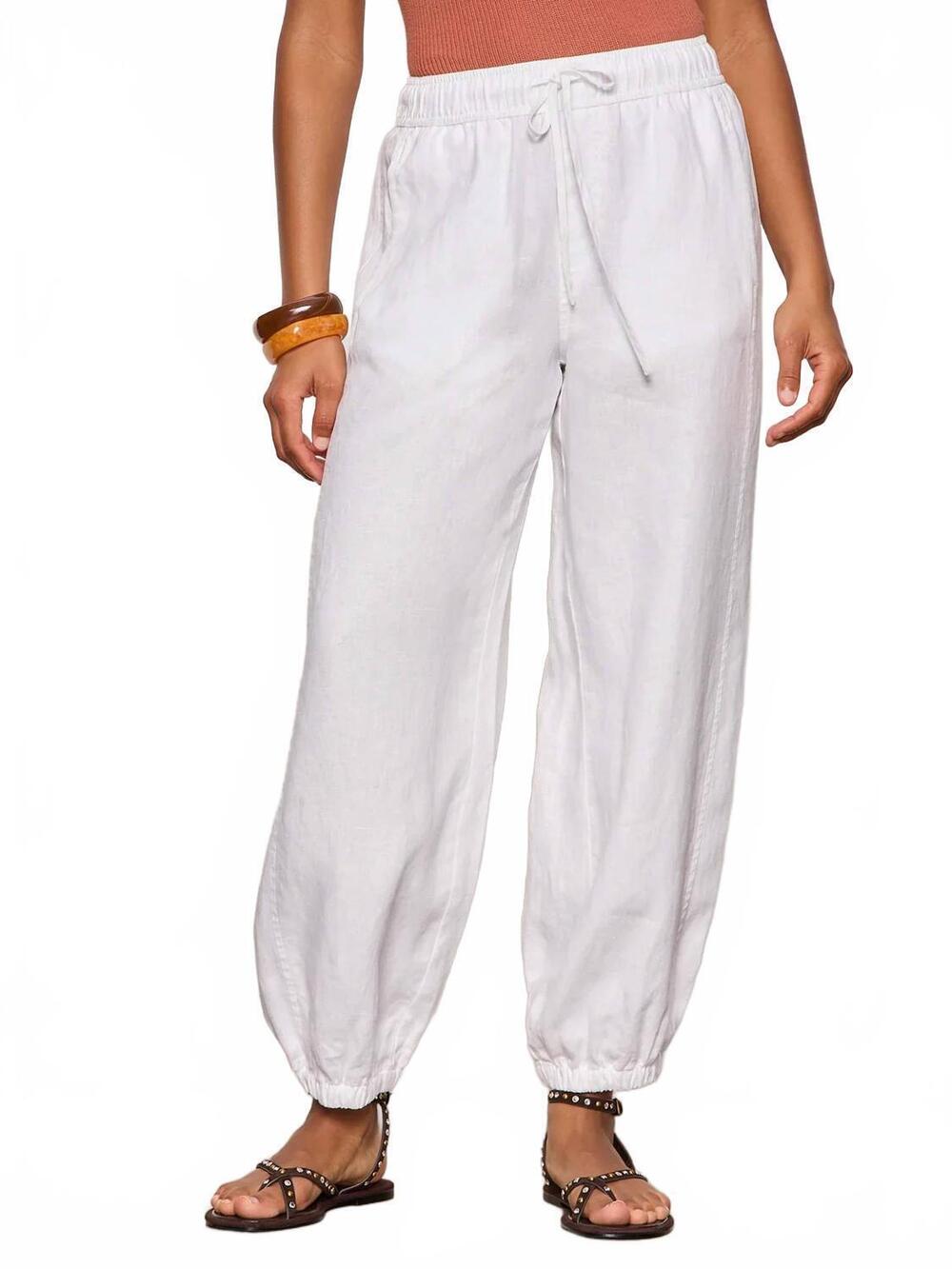 NEW SANCTUARY melody linen balloon pants in white
